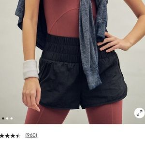 FP Movement black high rise shorts